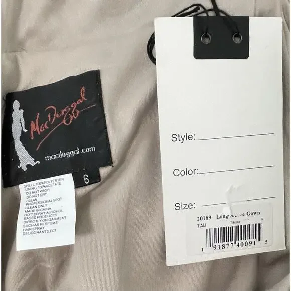 Mac Duggal 20189 Embellished Illusion Long Sleeve Wrap Over Gown Size 6 $598 - Picture 8 of 8